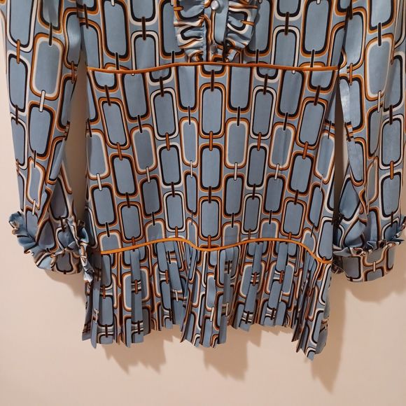 Alexis Blue and White Patterned Dress - Picture 6 of 11